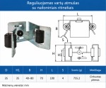 Adjustable gate stop with nylon rollers up to 80 mm