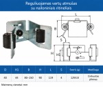 Reguliuojamas vartu atmusa su nailoniniais ritineliais iki 150 mm